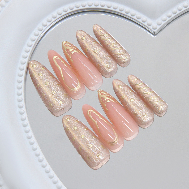 Sunset Reverie Molten Gold Press On Nails - image 2