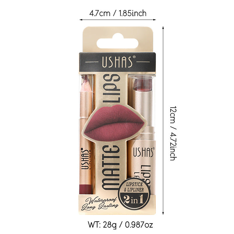 USHAS Lip Stick Lip Liner 2in1 Set