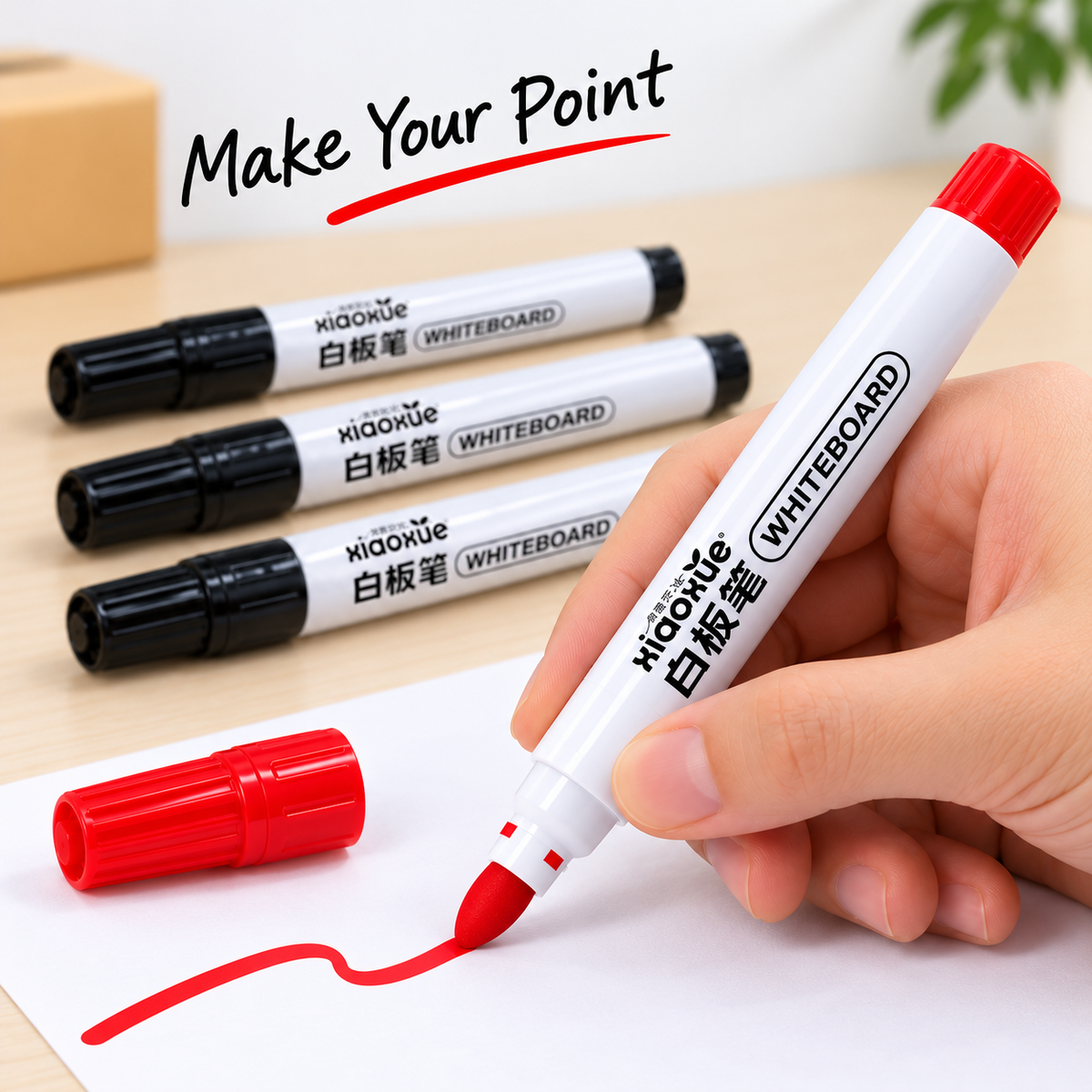 4-Pack Fiber-Tipped Whiteboard Markers 5