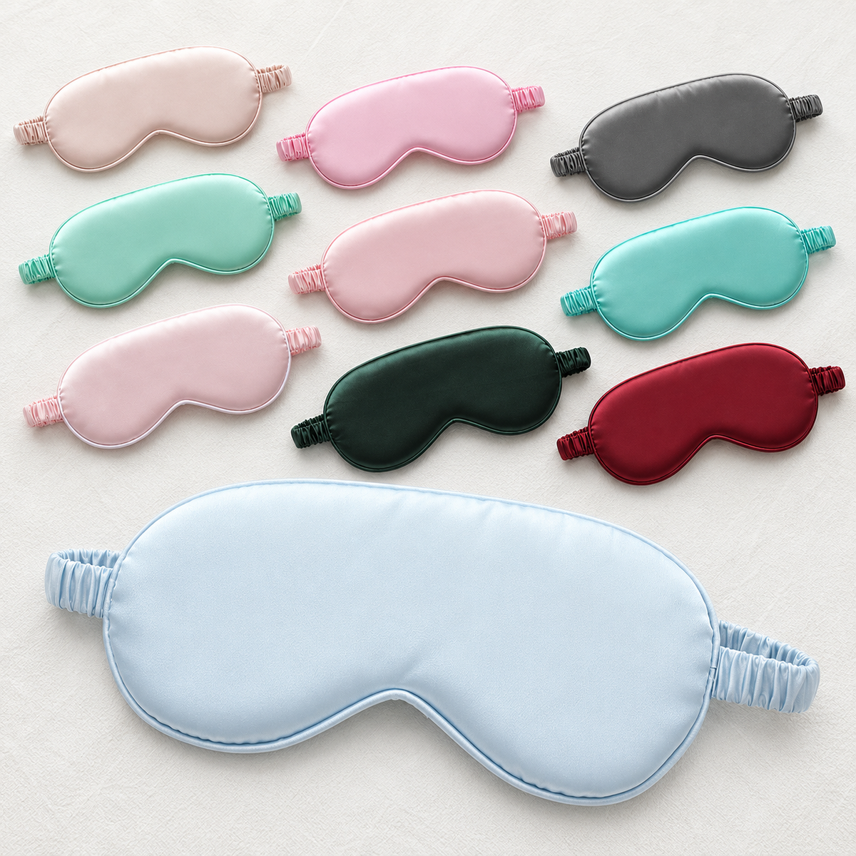 Solid-Colour Eye Mask with Elastic Strap