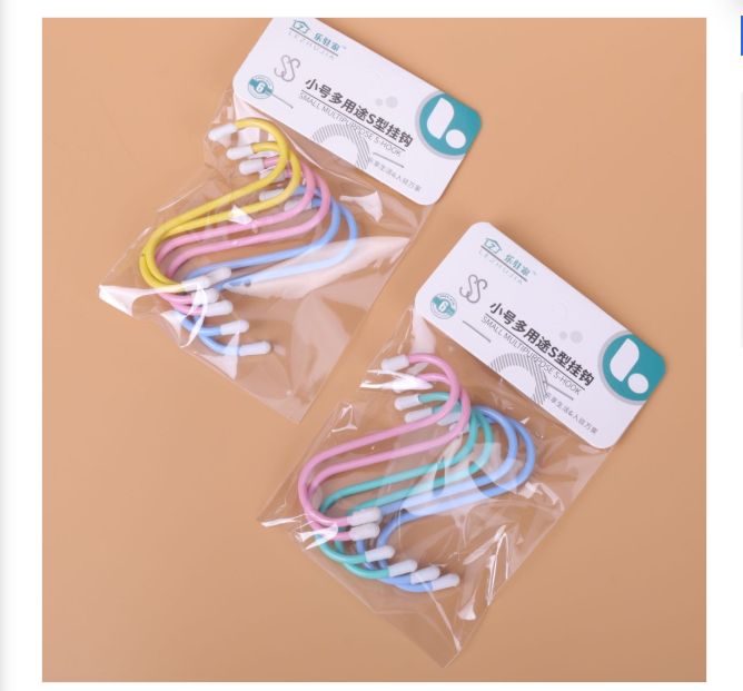 Multicolor Small Plastic S-Hooks 6-Pack 2