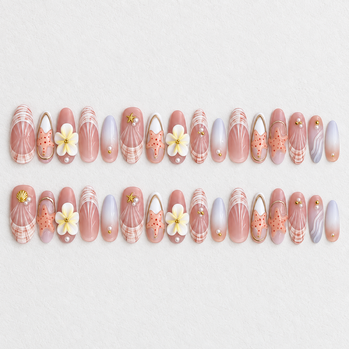Phantom Starfish Pearl Ombré Press On Nail Set
