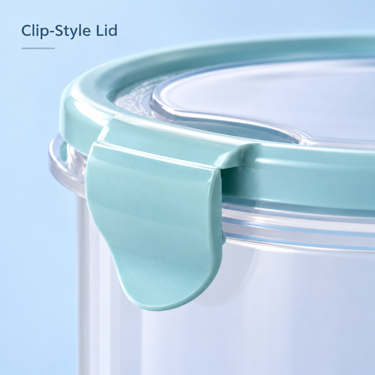 1000 mL Clear Storage Canister with Pale Blue-Green Lid 4