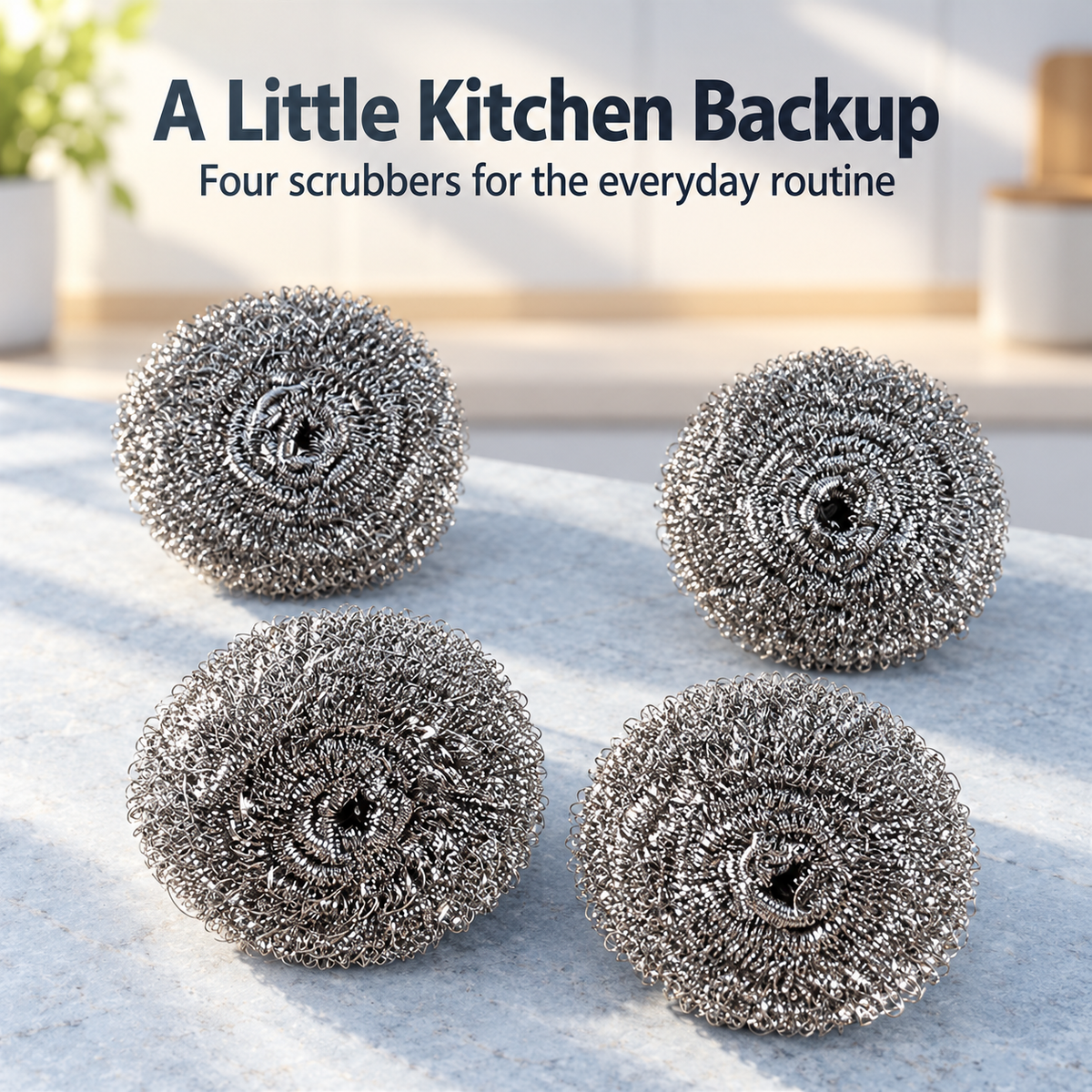 4-Pack Steel Wool Scrubbers 5