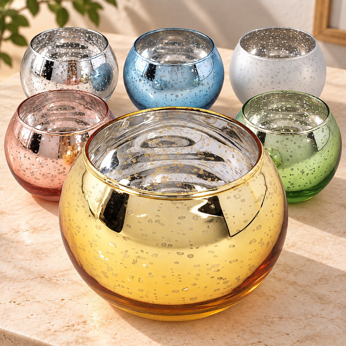 Speckled Glass Candle Holder