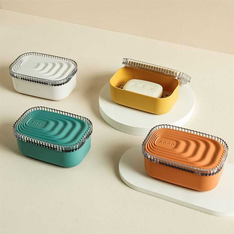 Colored Soap Dish Clear Lid