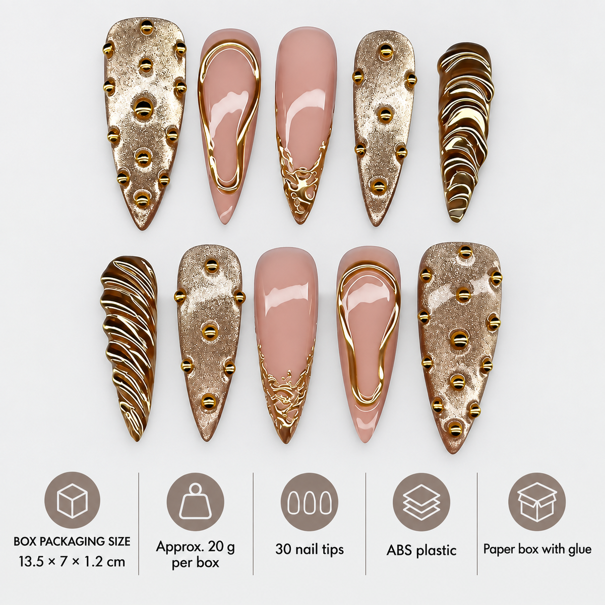 Sunset Reverie Molten Gold Press On Nails - image 3