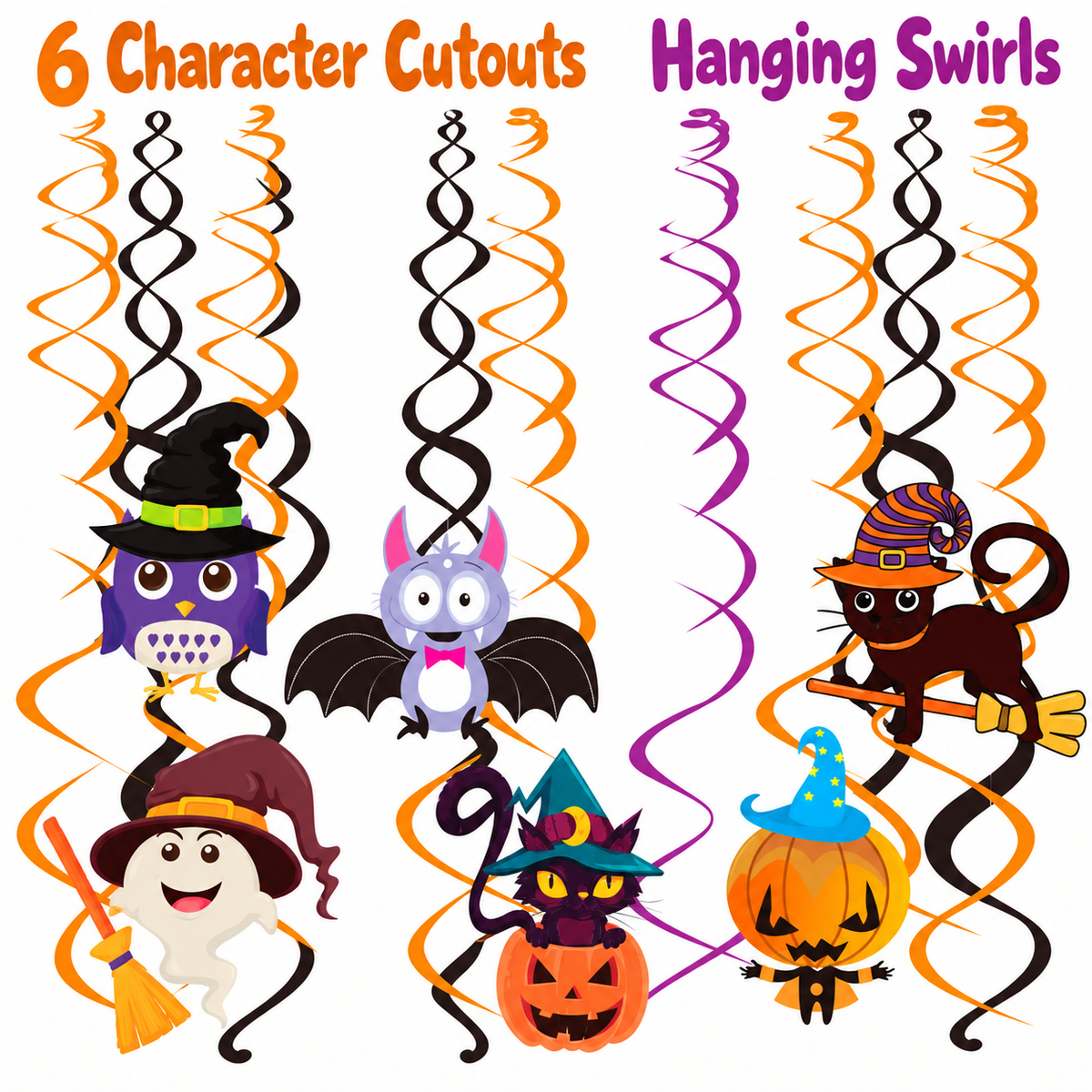 Halloween Character Hanging Decorations with Swirls 3