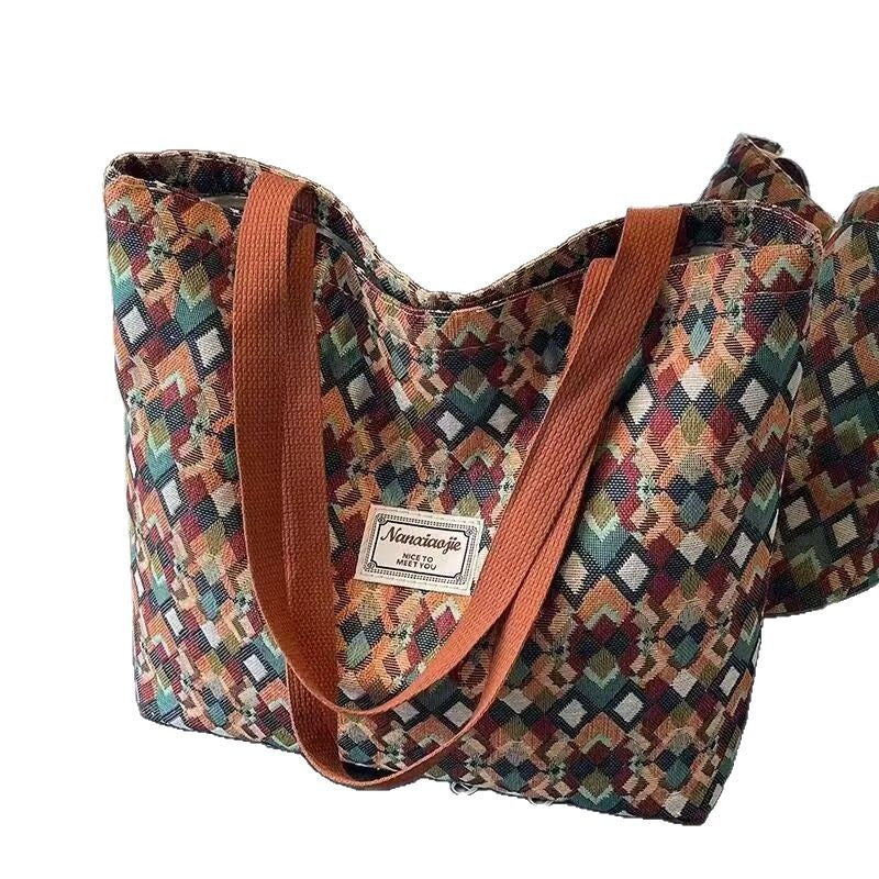 Small Geometric Canvas Tote Bag