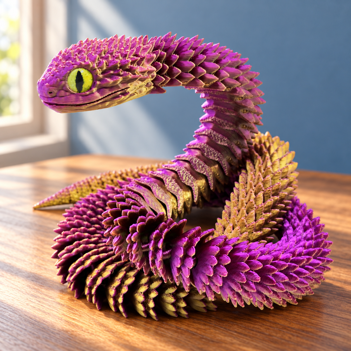 3D-Printed Articulated Viper Snake – 30 cm 3