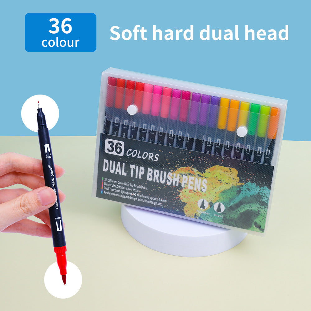 36 Colors Brush Pens Dual Tip