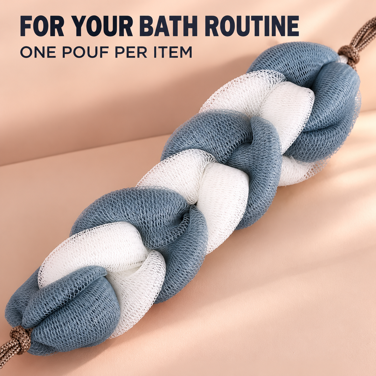Braided Mesh Bath Pouf 5