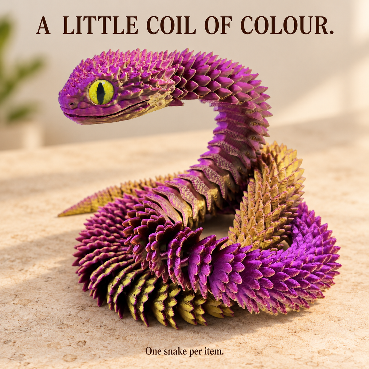 3D-Printed Articulated Viper Snake – 30 cm 6