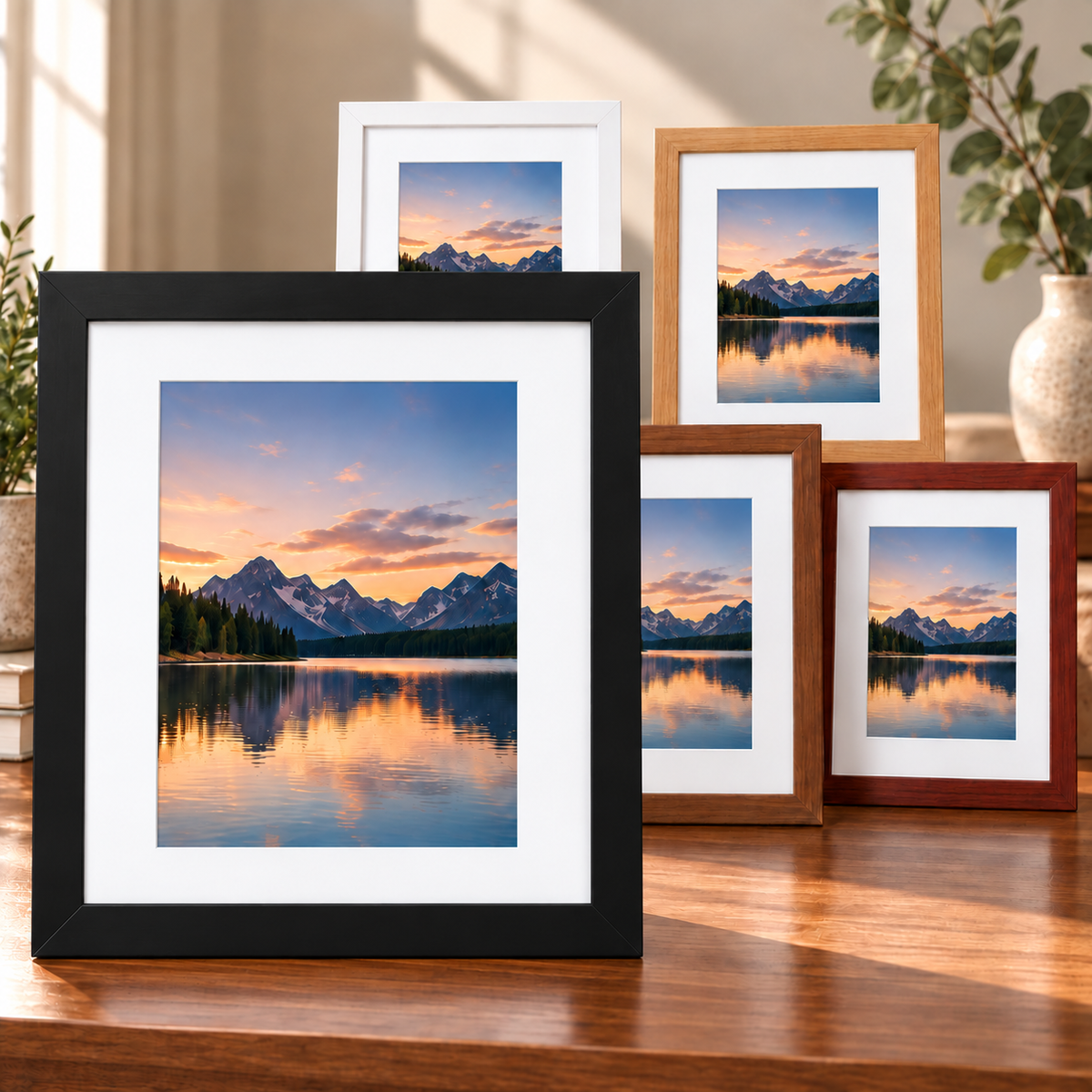 8 × 10 in Picture Frame with White Mat