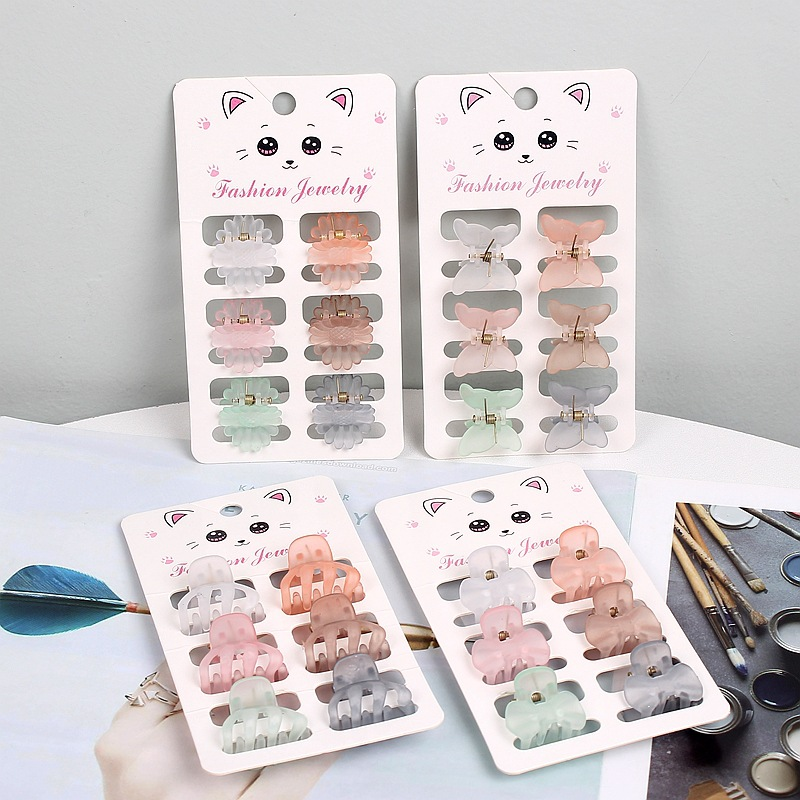 6pcs Mini Colorful Hair Claw Clips
