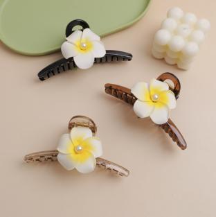 Large Flower Pearl Claw Clips 13cm
