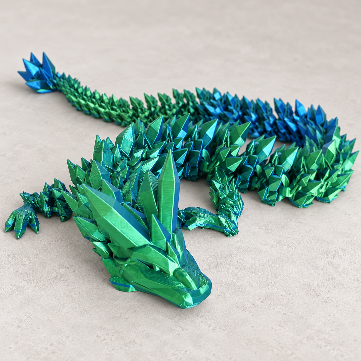3D-Printed Articulated Crystal-Style Dragon, 30 cm 2