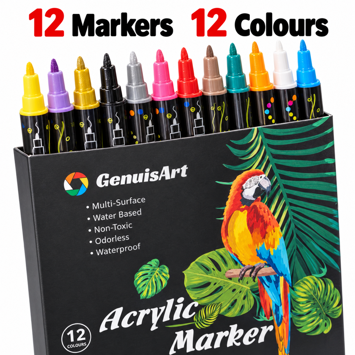 12-Colour Acrylic Marker Set 3