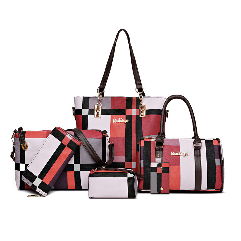 6pcs Plaid Bag Set