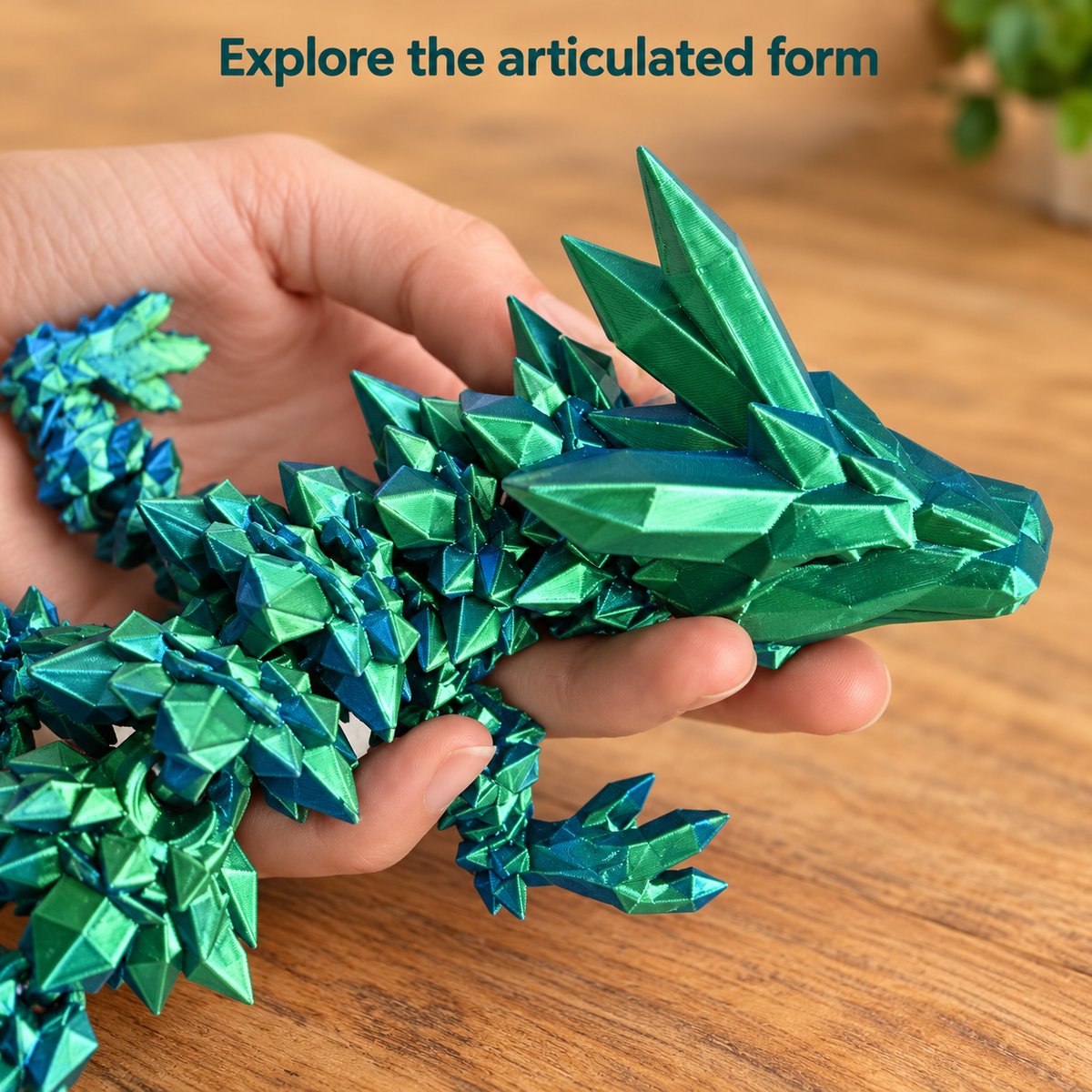 3D-Printed Articulated Crystal-Style Dragon, 30 cm 7