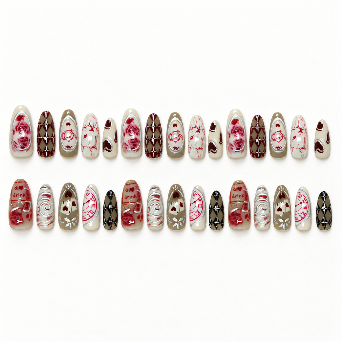 Dream Rose Heart Animal Press On Nails - image 2