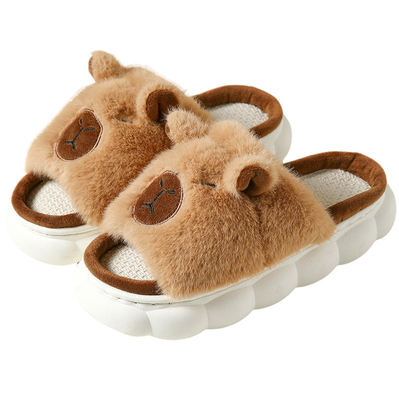 Bear Unisex Open-Toe Plush Slides