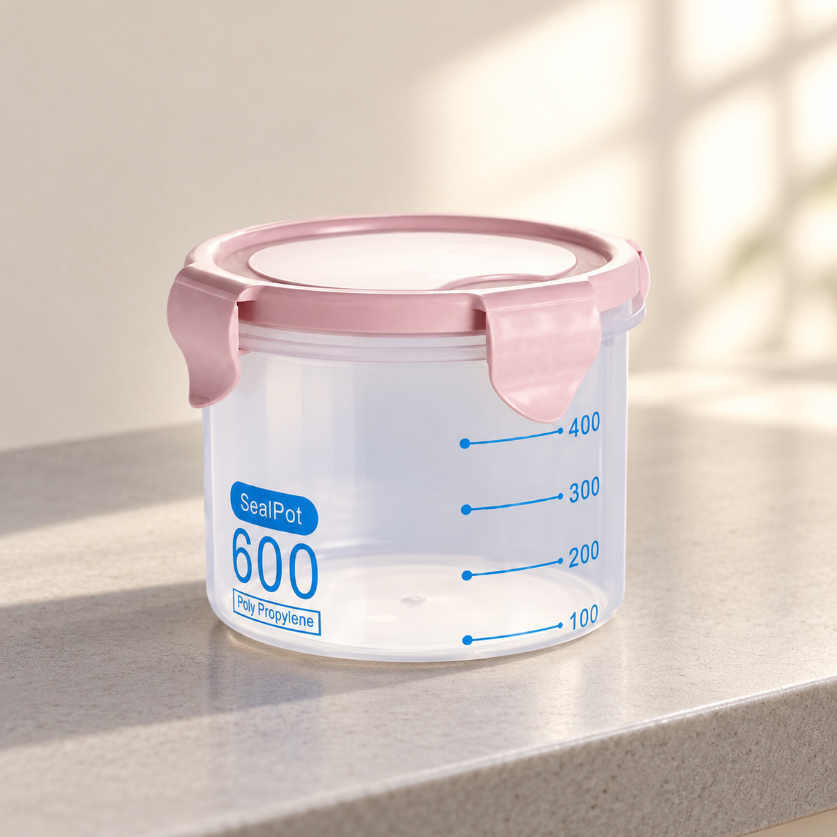 Round Clip-Lid Storage Container, 600 mL 2