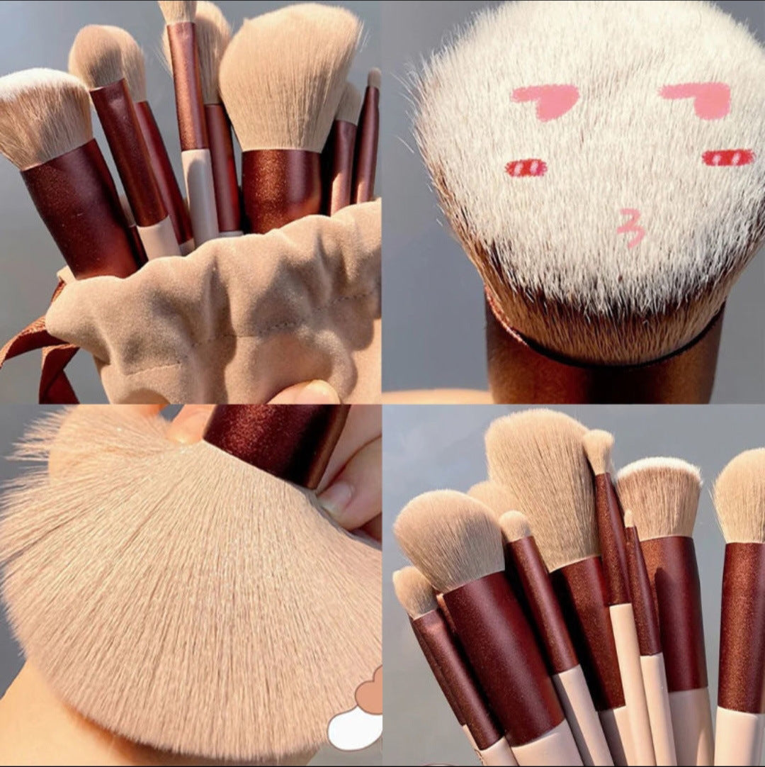 13pcs Basic Makeup Brush Bag