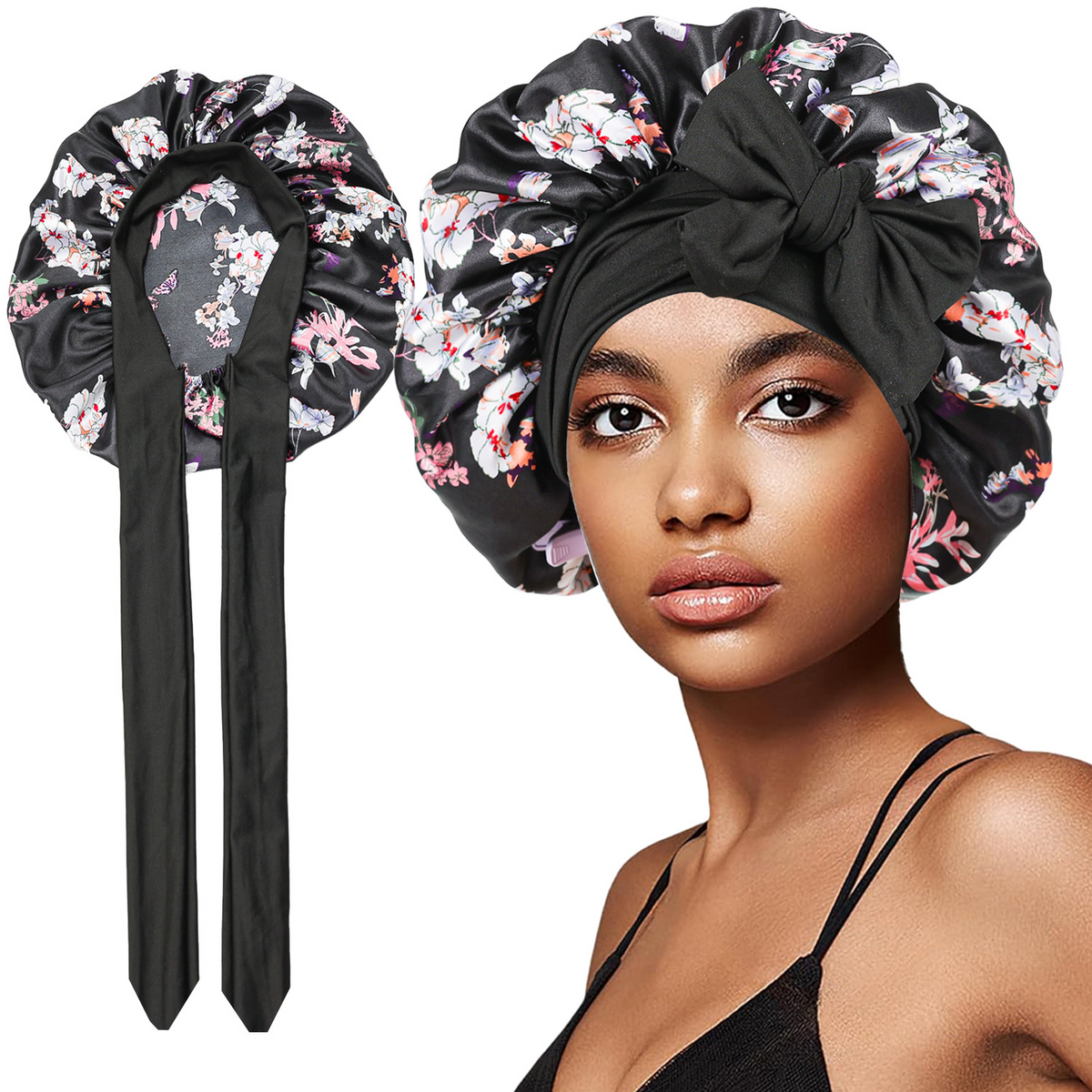 Sleeping Cap with Adjustable Ribbon