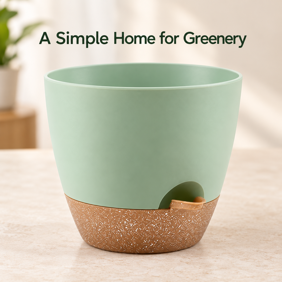 7-inch Green Side-Fill Self-Watering Planter 5