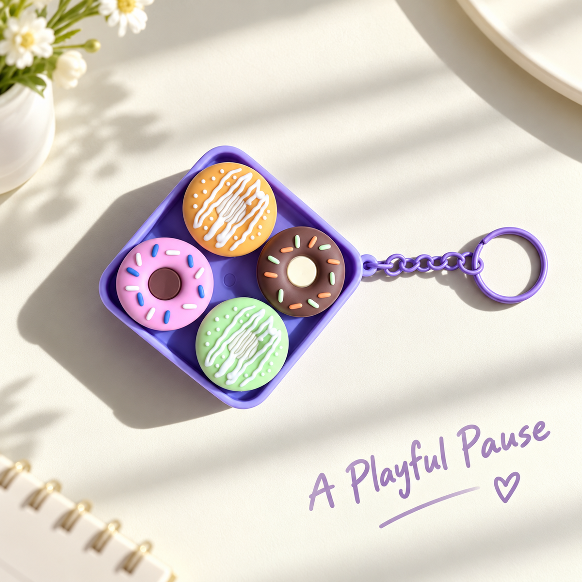 Four-Button Food Clicker Keychain 6