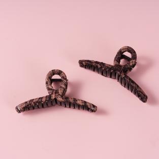Coffee Fabric Hair Claw 13cm