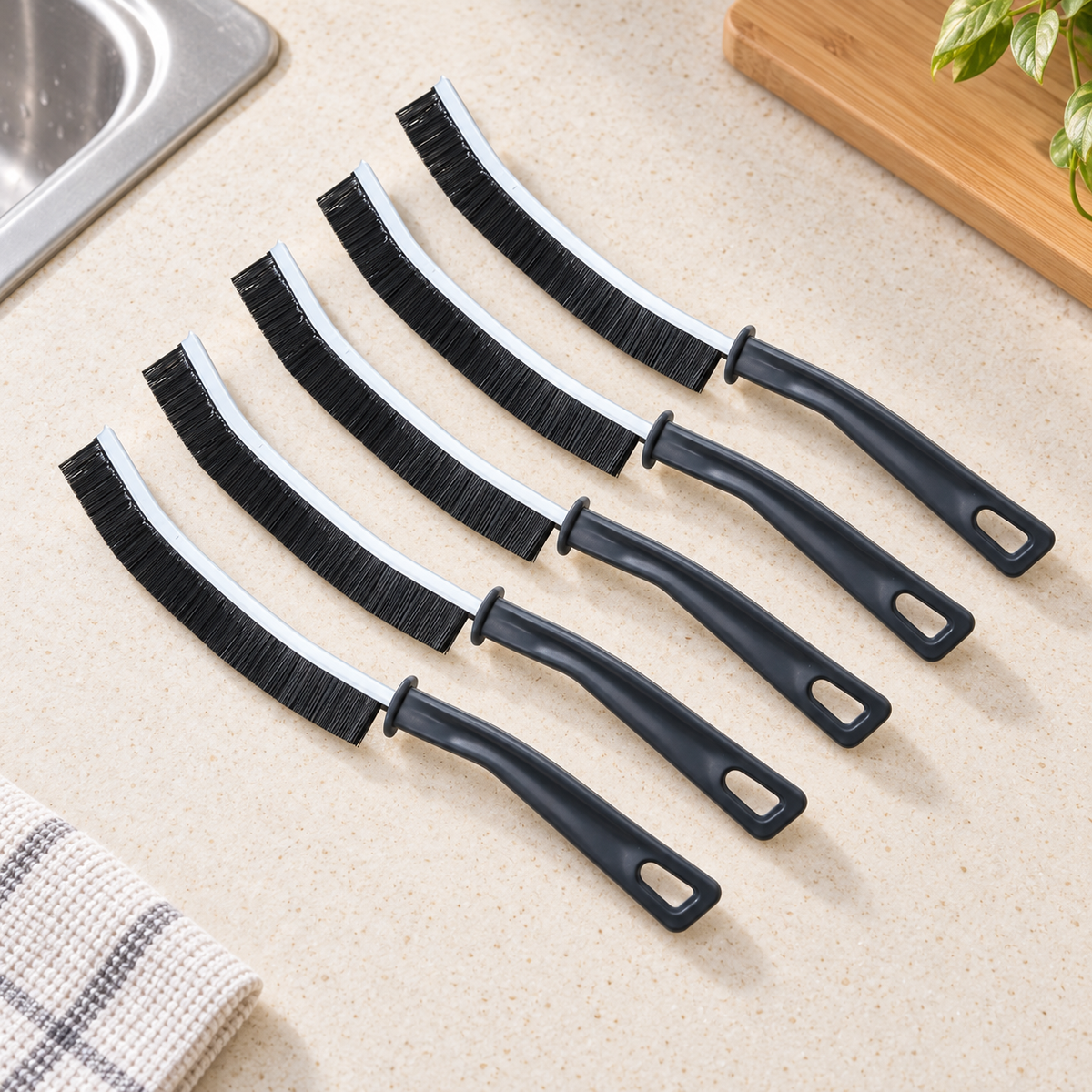 5-Pack Curved Crevice Cleaning Brushes 2