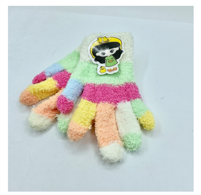 Kids' Colorful Fuzzy Gloves 2