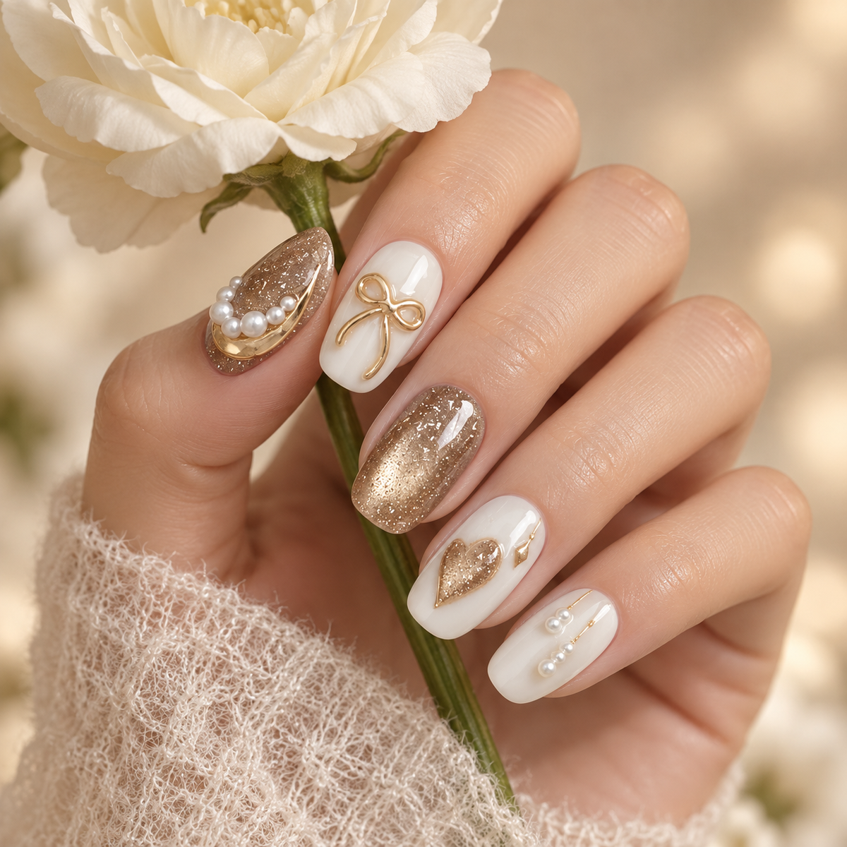 Champagne Golden Years Cat Eye Press On Nail Set · mproduct-4d0e545ef06c868b621d