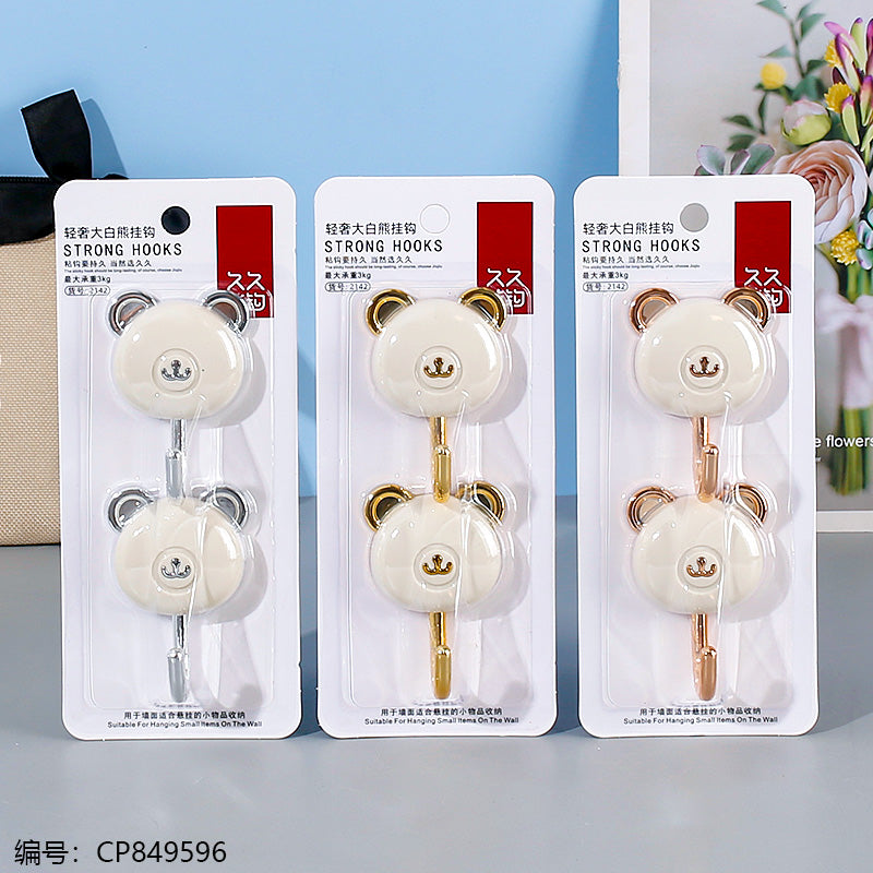 2-Pack Plastic White Bear Hooks 2