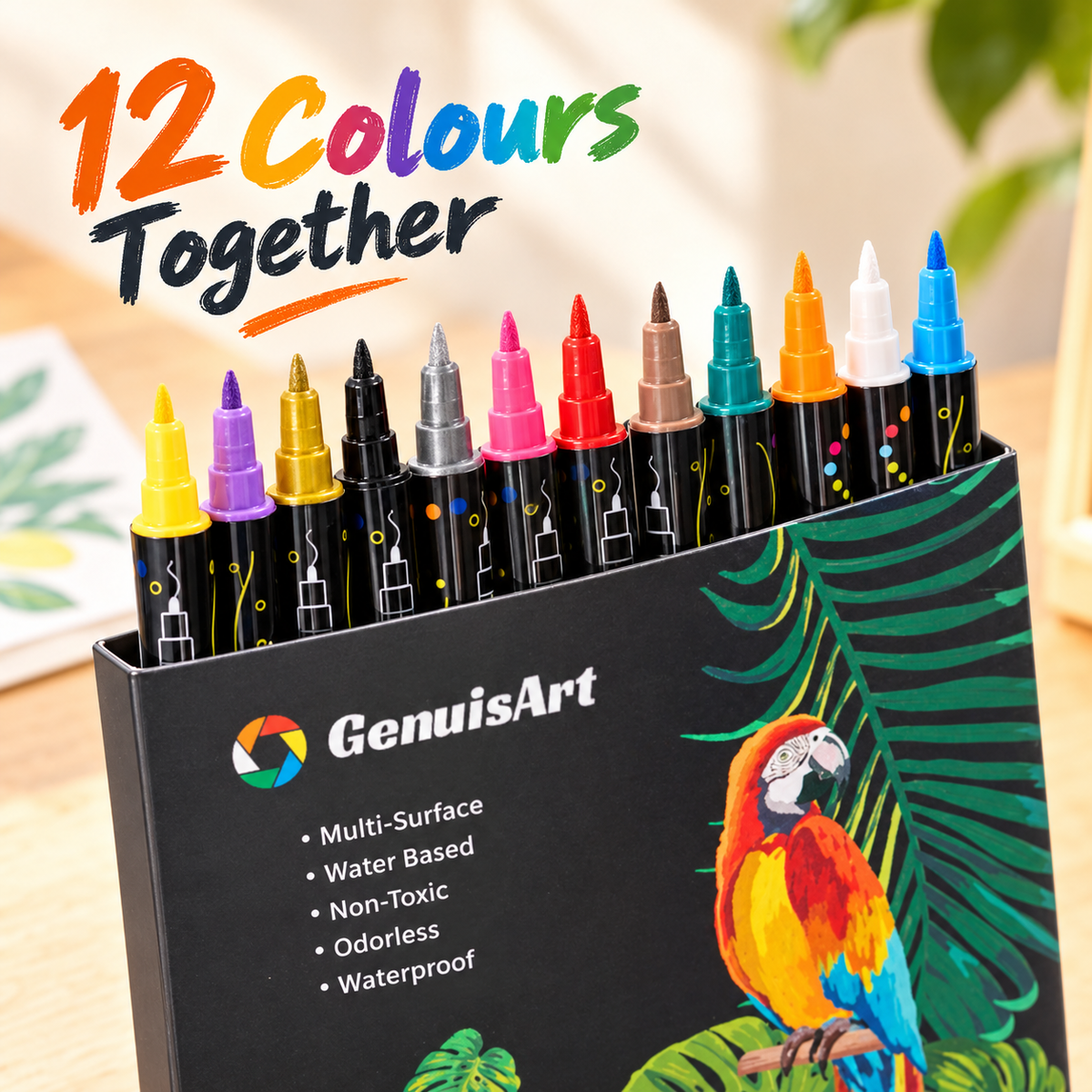 12-Colour Acrylic Marker Set 5