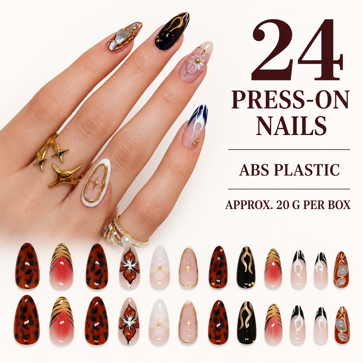 Mountain Dusk Leopard Cat Eye Press On Nail Set