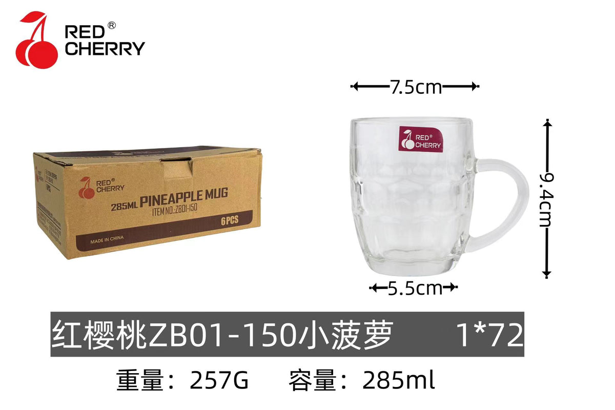 Red Cherry Pineapple Glass 285ml Transparent 2