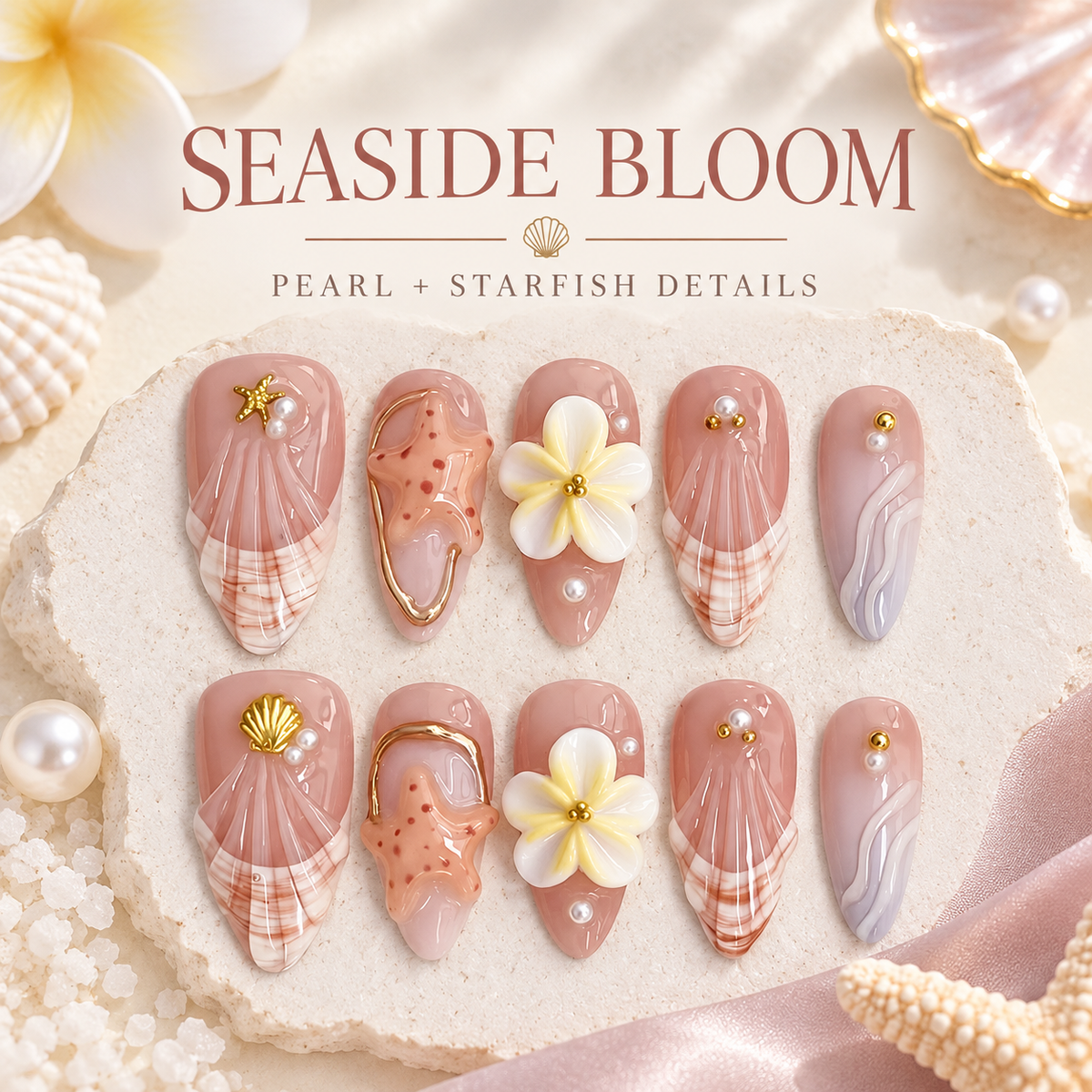 Phantom Starfish Pearl Ombré Press On Nail Set