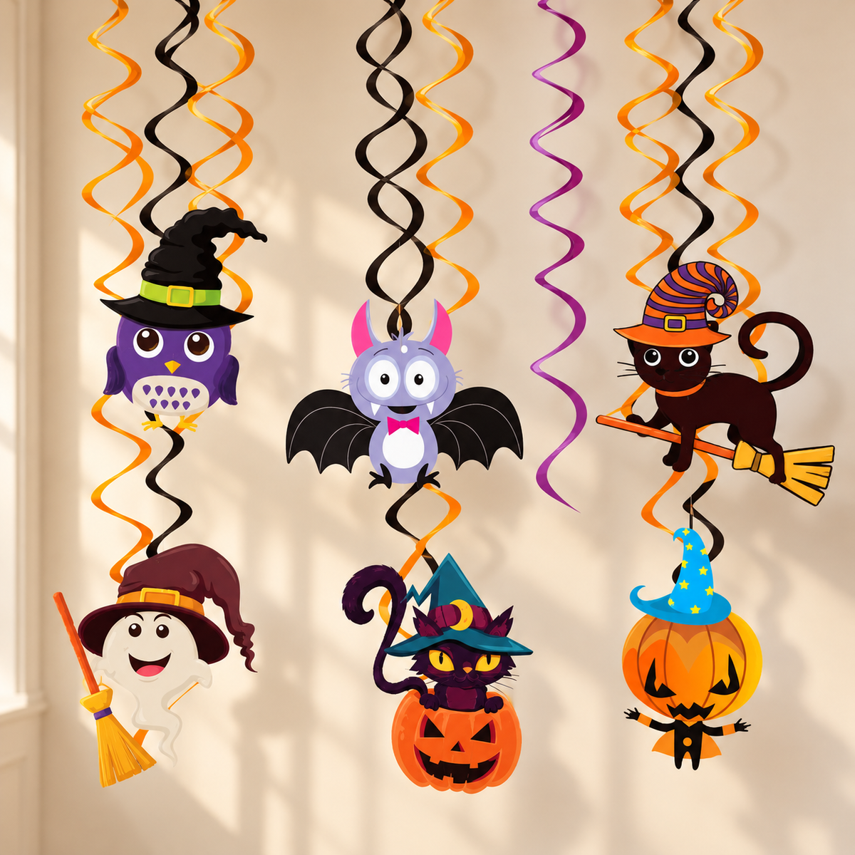 Halloween Character Hanging Decorations with Swirls 2