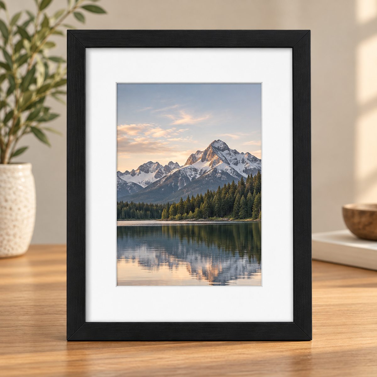 8 × 10 in Picture Frame with White Mat 2