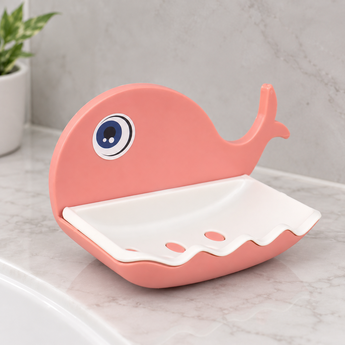 Whale-Shaped Soap Dish with Drain Tray 3