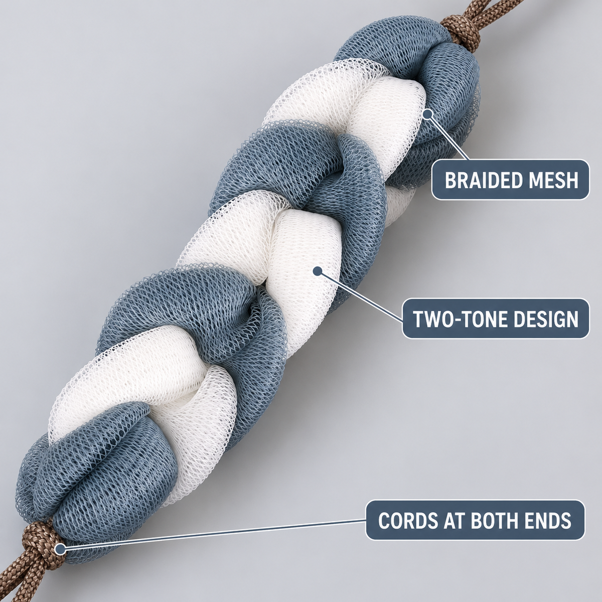 Braided Mesh Bath Pouf 7