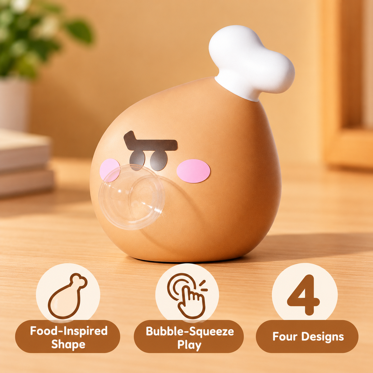 Food-Shaped Bubble Squeeze Toy – Four Designs 8