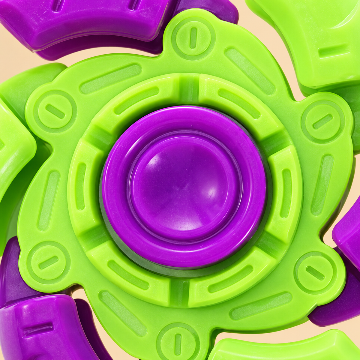 6-Blade Expanding Fidget Spinner – Green & Purple 4