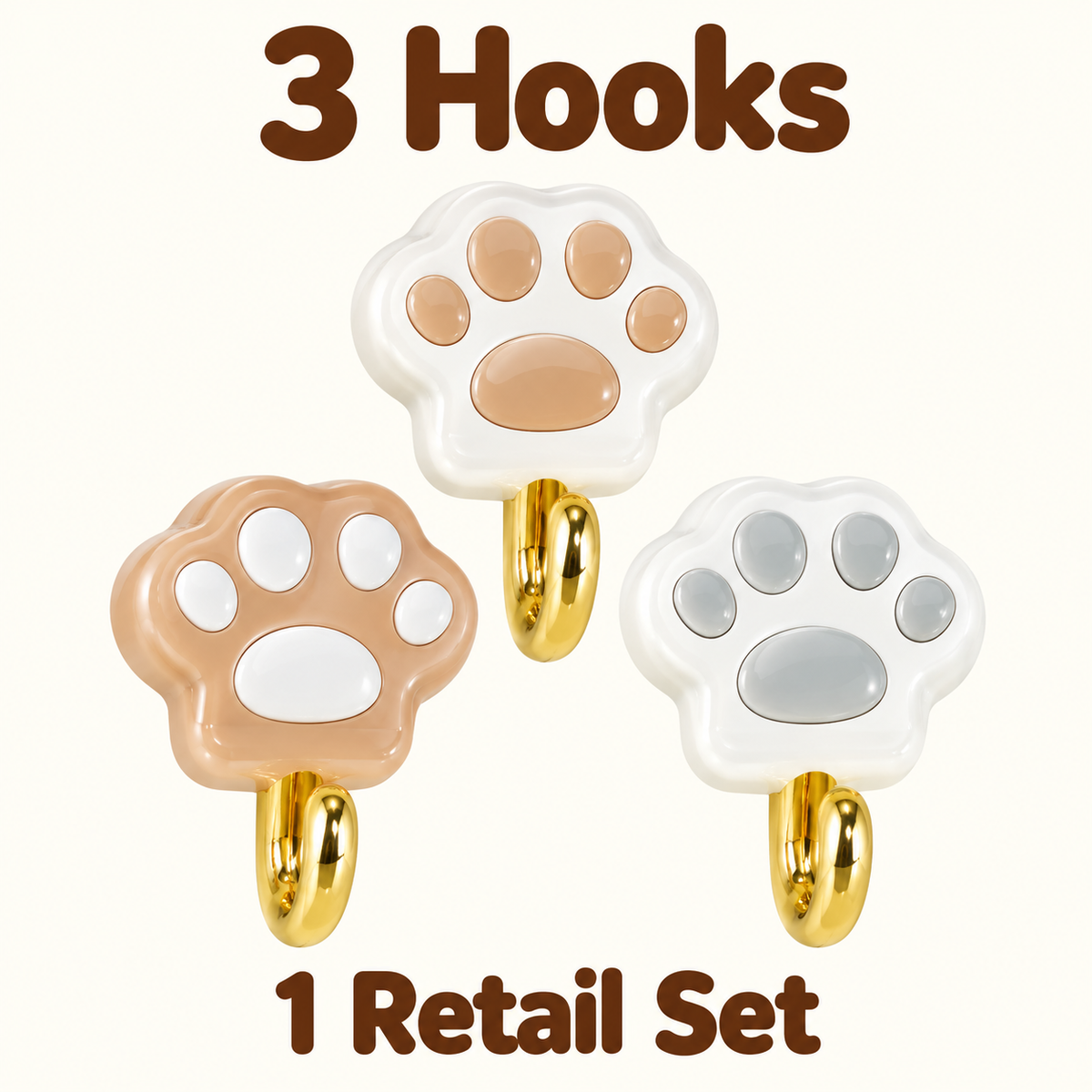 3-Piece Cat-Paw Hook Set 3