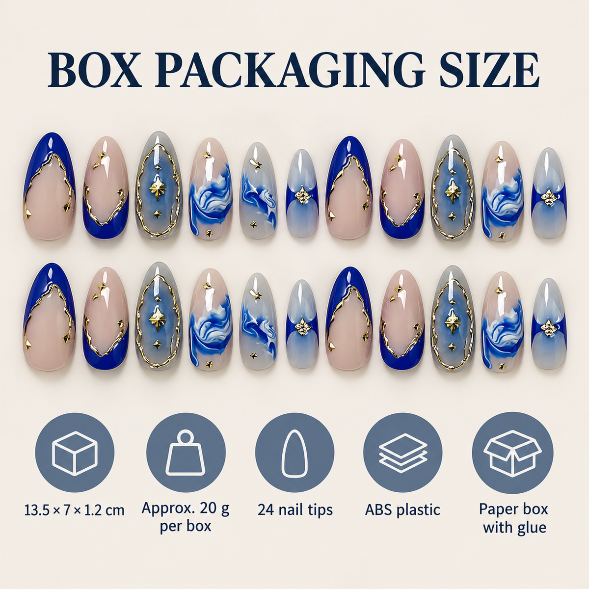 Deep Sea Star Wave Press On Nails 24 Piece Set - replacement image 2