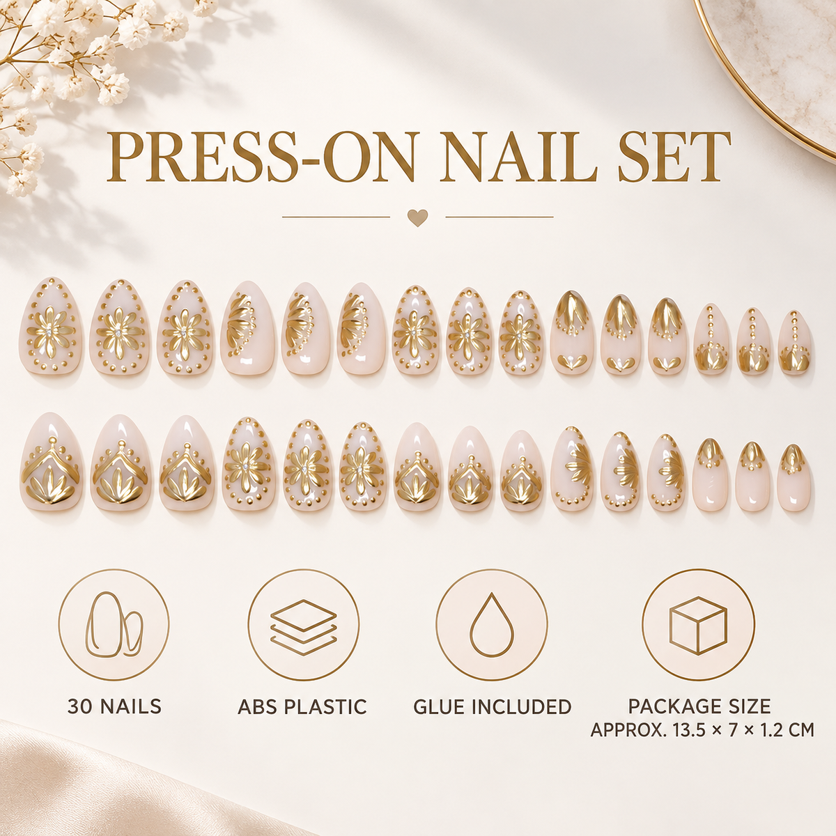 Golden Filigree Press On Nail Set · mproduct-00e3475561b093cff9b0