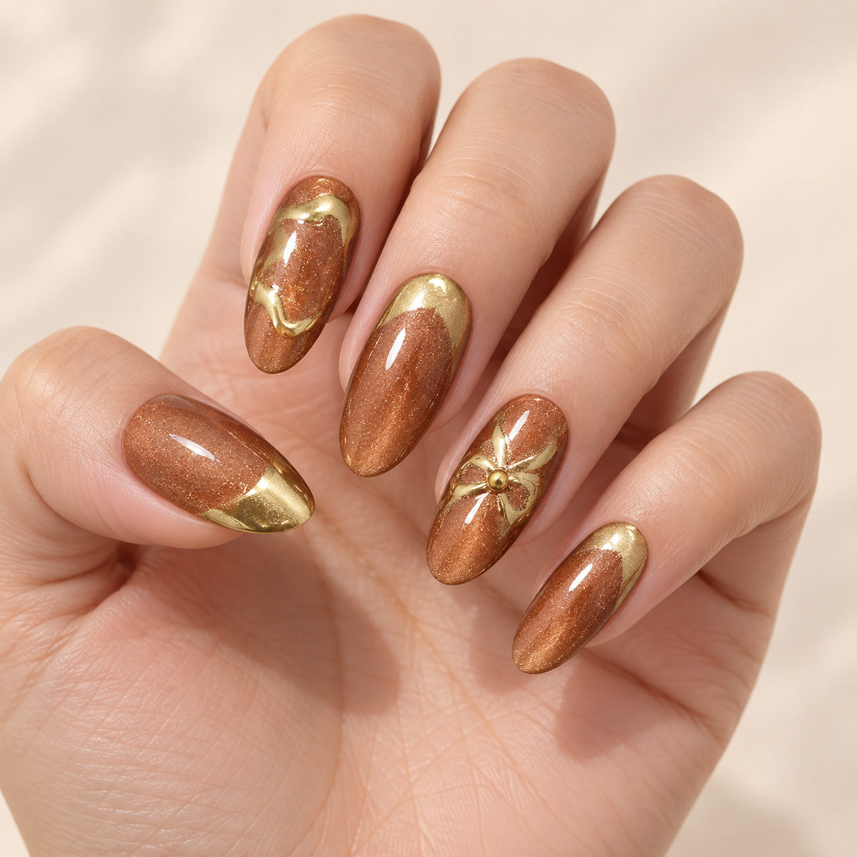 Gilded Phantom Cat Eye Bow Press On Nail Set · mproduct-06c4b9d8941c2874b201